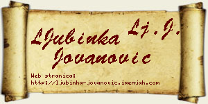LJubinka Jovanović vizit kartica